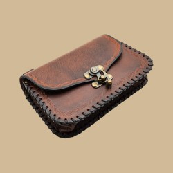 Pochette cuir marron