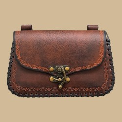 Pochette cuir marron