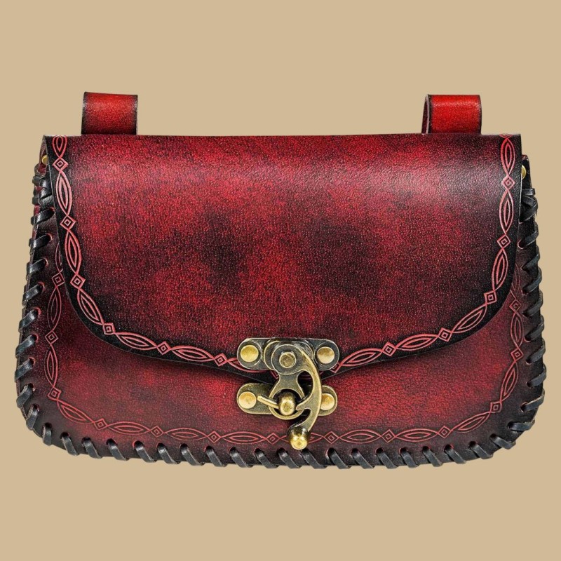 Pochette cuir rouge