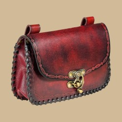 Pochette cuir rouge