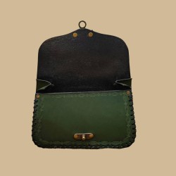 Pochette cuir vert