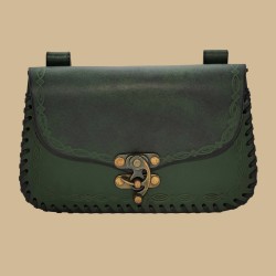 Pochette cuir vert