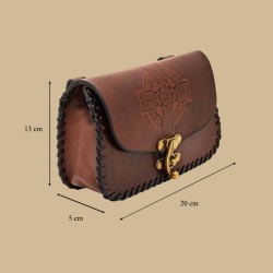 Pochette marron croix celtique