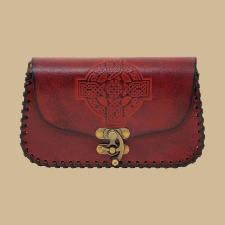 Pochette rouge croix celtique