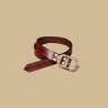 Ceinture gaufrée bordeaux