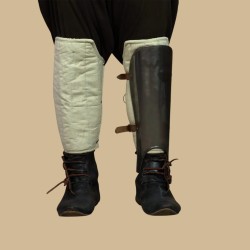 Ecru padded greaves