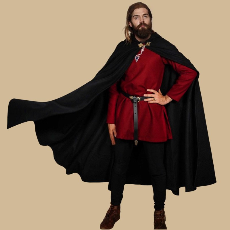 Black wool cape