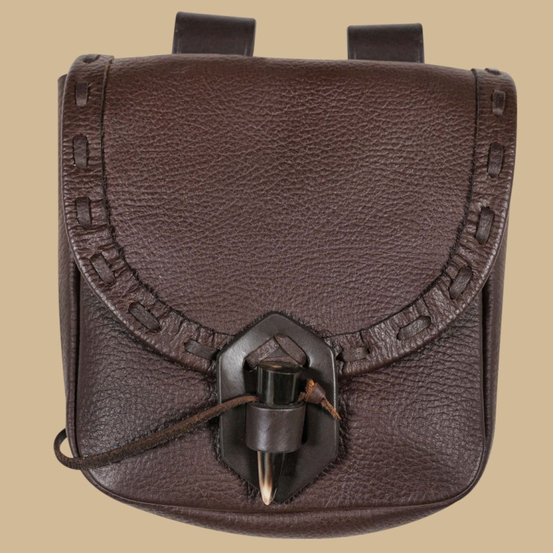 Pochette médiévale cuir marron