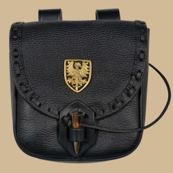 Pochette médiévale cuir noir