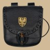 Medieval black leather pouch