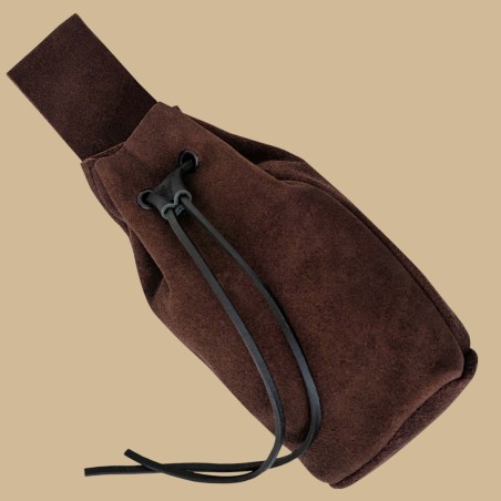 Brown suede leather purse