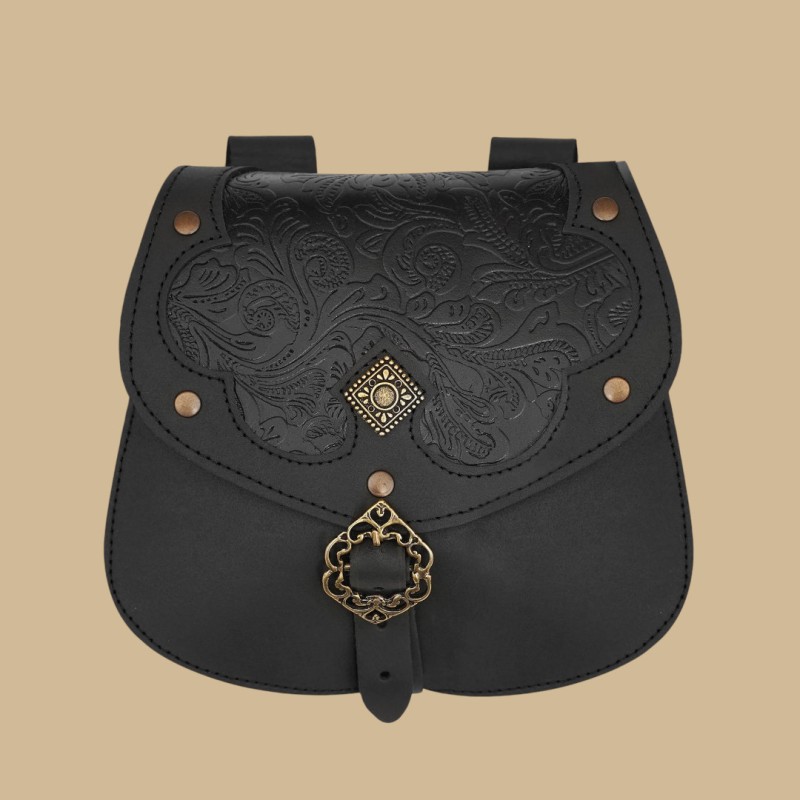 Black leather bag