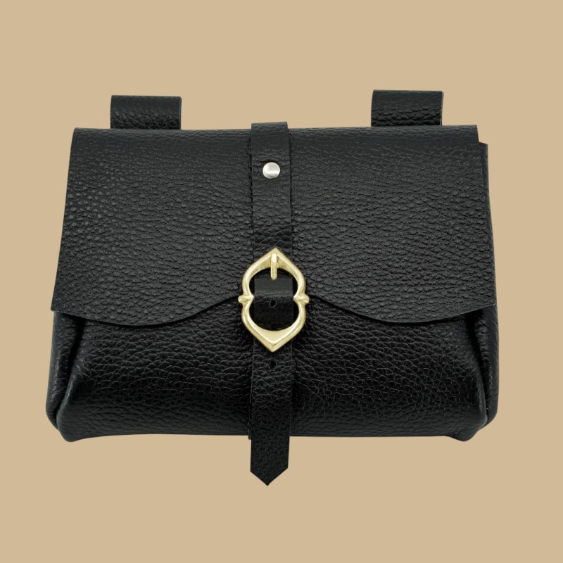 Black leather bag