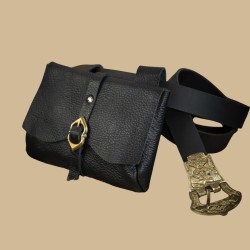 Black leather bag