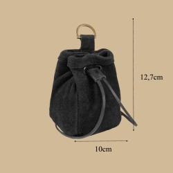 Black suede leather purse