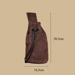 Brown suede leather purse