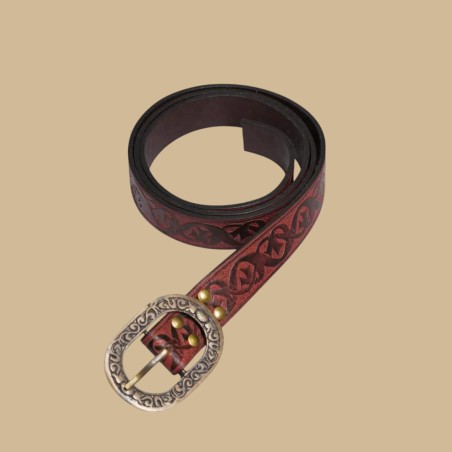 Ceinture gaufrée bordeaux