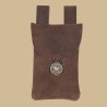 Brown suede leather pouch